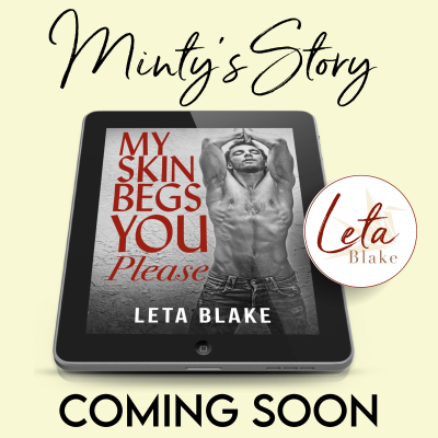 Ebook reader showing the cover of My Skin Begs You Please by Leta Blake